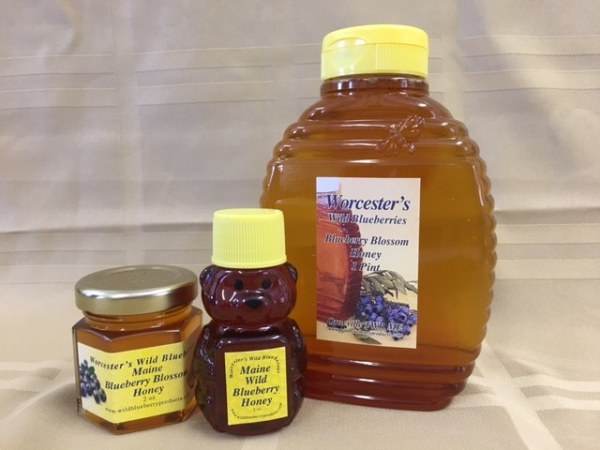 Set of wild blueberry honey